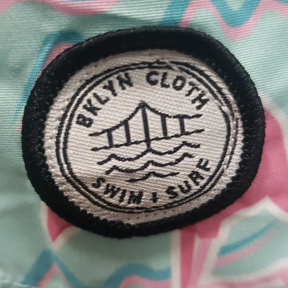Brooklyn Cloth Kent Ave Volley Swim Trunks, Flamingo Pattern